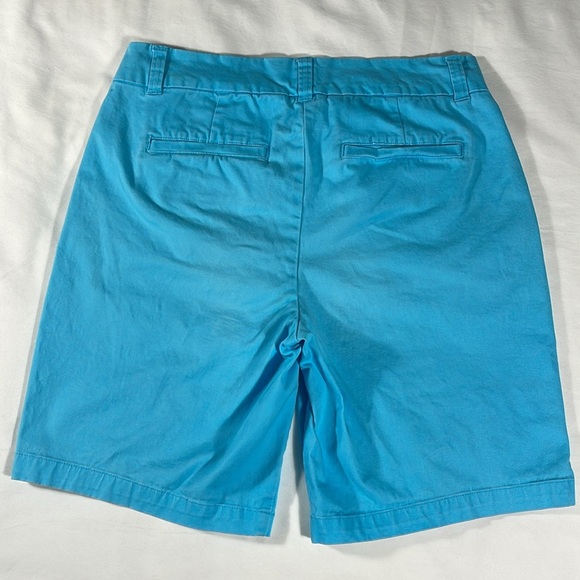 crown & ivy womens turquoise basic flat front 9" inseam chino shorts - size 4 - Picture 3 of 9